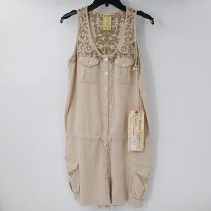 Da-Nang Beige Women Jeans Overalls